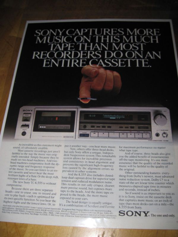 SONY TC K555 CASSETTE DECK AD 1982  