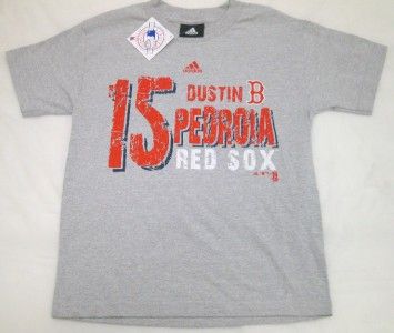 Red Sox MLB Dustin Pedroia #15 Youth T Shirt Grey  