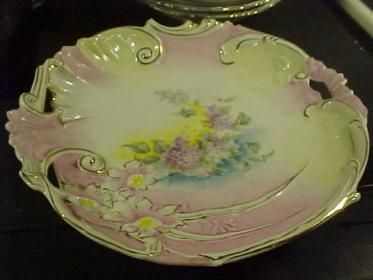 RS Prussia Harvest Mold Painted Plate  