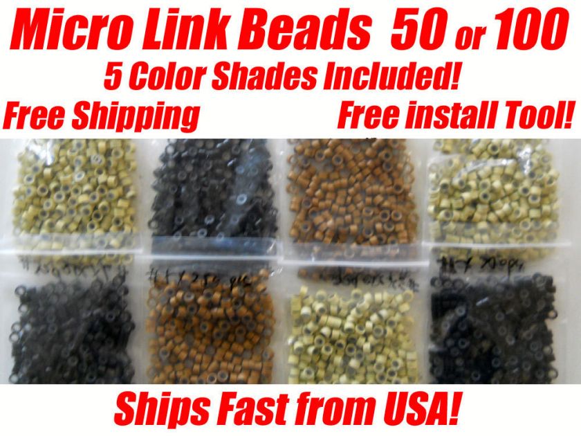 Silicone Micro Link Beads Feather Hair Extensions  