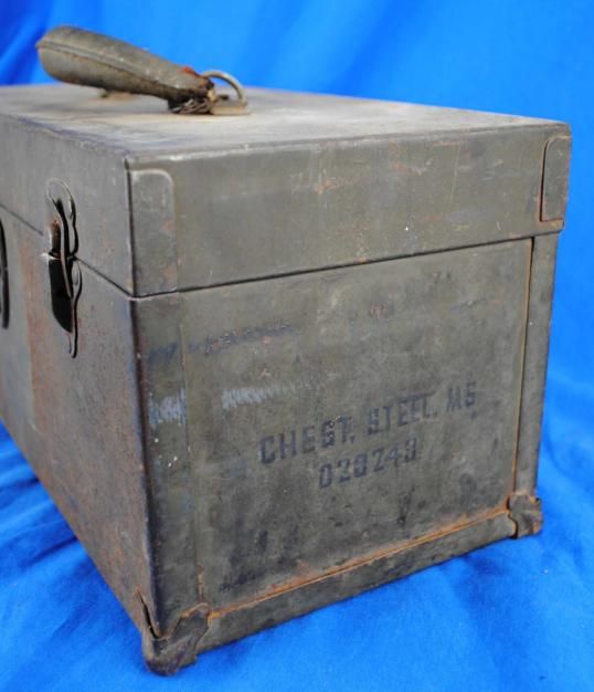 Vintage Industrial Chest Steel M5 D29249 Military Tool Box Toolbox 