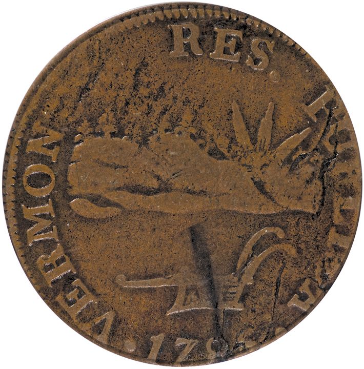 1785 Vermont Copper Landscape Type  Vermonts  