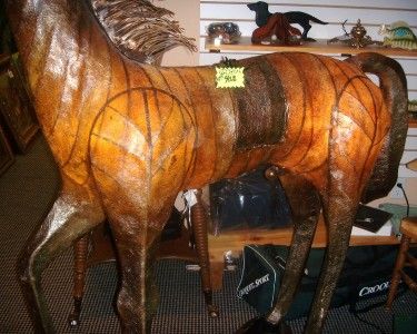 Horse Life Size Sculpture Metal and Paper Mache  