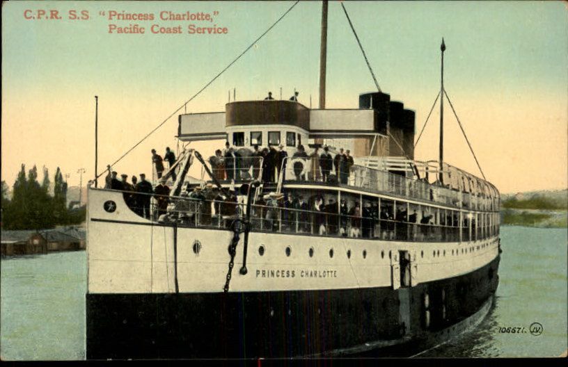 STEAMSHIP CPR SS Princess Charlotte PACIFIC COAST SERVICE c1910 PC 