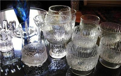 SCANDINAVIAN GLASSES Glass Icicle IITTALA WIRKKALA STYLE (3) Pairs 