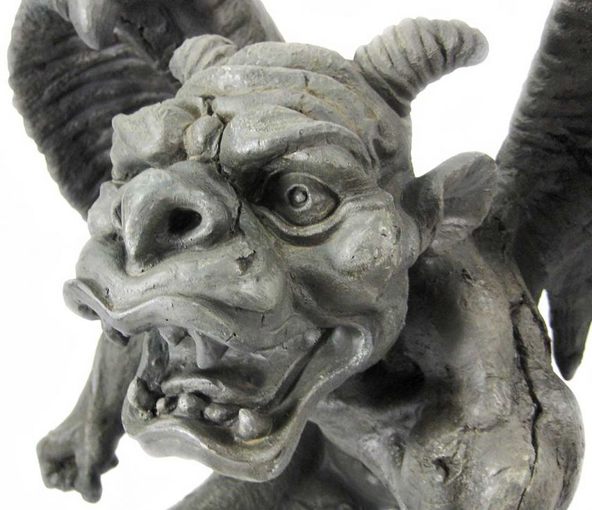 HUGE Crouching Winged Gargoyle Statue Guardian  