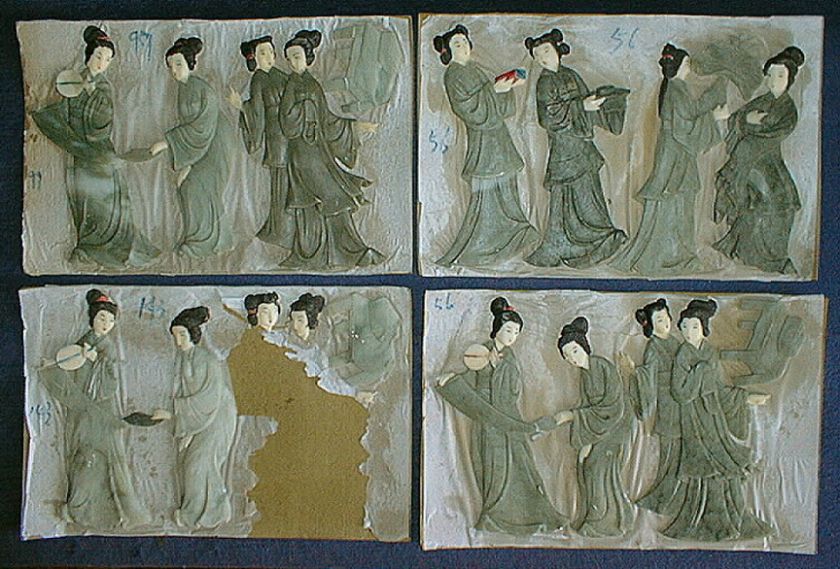 ORIENTAL FURNITURE APPLIQUES FAUX JADE GIRLS 4 WAX SETS  