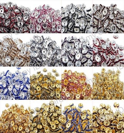   Wholesale jewelry lots Rondelle Spacer Crystal Rhinestone Beads  