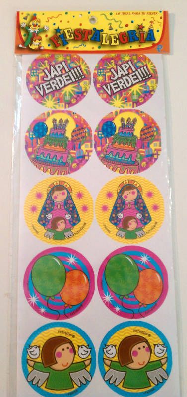 20) Birthday Stickers de VIRGENCITA PLIS Cumpleaños  