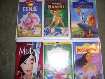 WALT DISNEY VHS MOVIES VIDEOS MASTERPIECE COLLECTION BLACK DIAMOND 