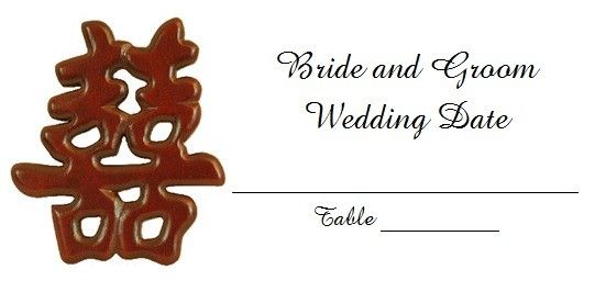 50 Wedding Favors Custom Table Place Cards Asian GP #1  