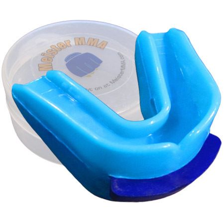 BLUE DOUBLE MOUTH GUARD w/ CASE Meister MMA Mouthguard  