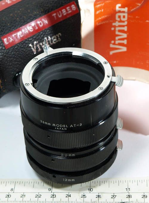 Vivitar AT 3 Extension Tubes Set for Nikon F, Nikon F2, F2S, F2SB 