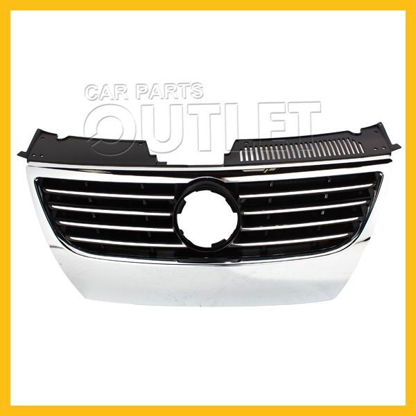 2006 2010 VOLKSWAGEN PASSAT GRILLE BLACK W/CHROME MLDG W/O PARK AID 