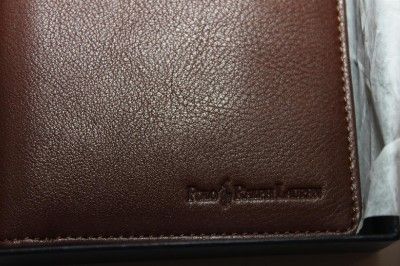 Ralph Lauren Polo Brown Leather Pocket Secretary NIB  