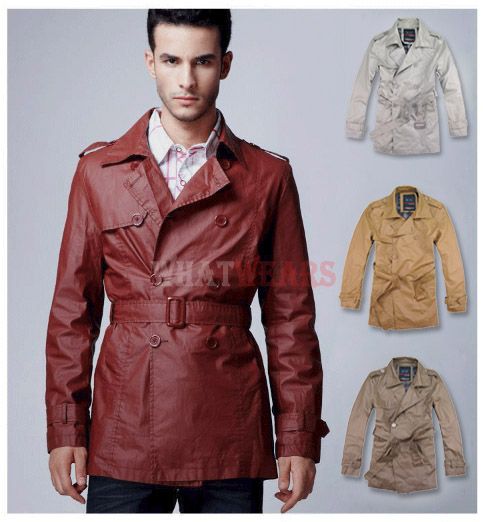 NWT 2011 Winter Fashion Men Slim Trench Coat Jacket C00  