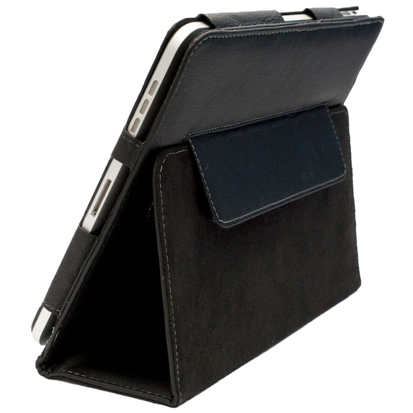 FAST SHIPPING DSI IPAD 1 FAUX BLACK LEATHER STAND CASE COVER COVER 