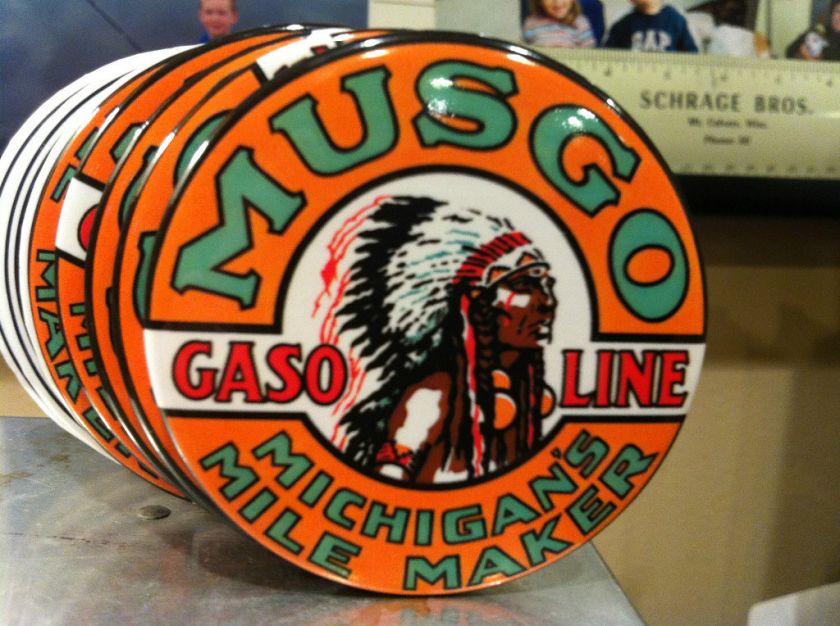 MUSGO   MICHIGANS MILE MAKER  GAS STATION DURABLE MAGNET  