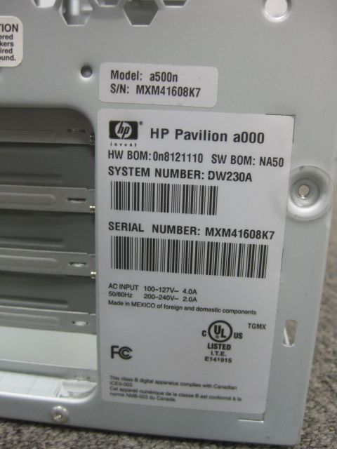 HP Pavilion a000 a500n DW230A empty chassis  