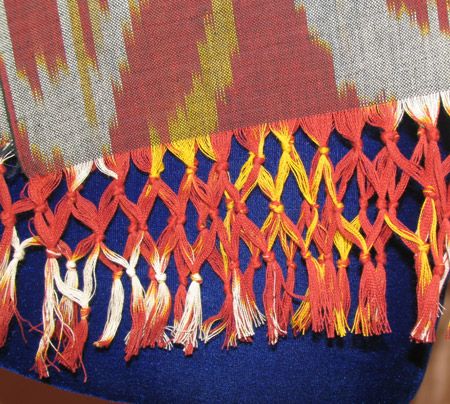 HAND MADE UZBEK NATURAL IKAT COTTON SCARF #5683 7884  