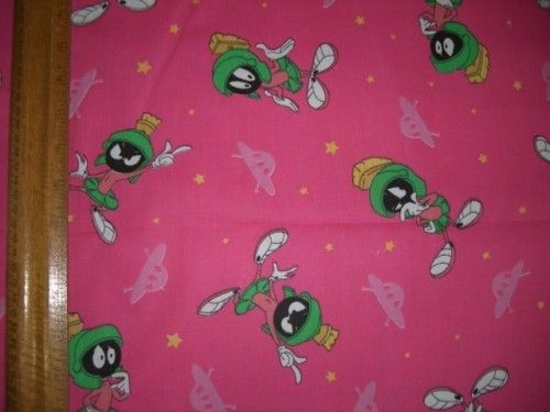 Fabric Looney Tunes Marvin the Martian Blue 2y Fushia  