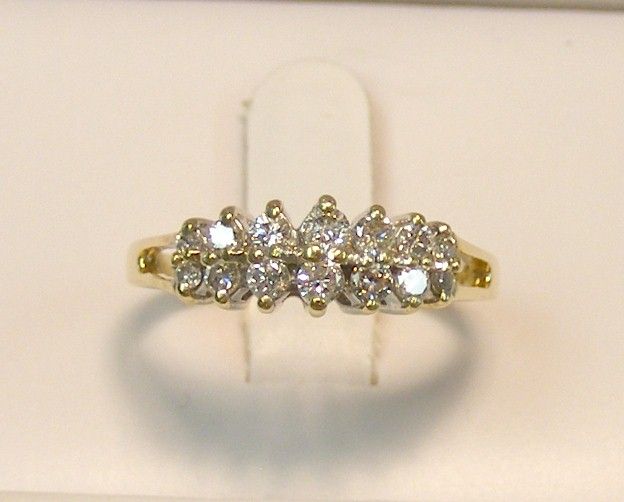 ESTATE 14K YELLOW GOLD .40ct MULTI DIAMOND CLUSTER RING  