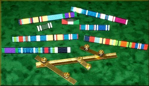 PIN ON MEDAL RIBBON BAR   MADE TO ORDER   THREE SPACE  