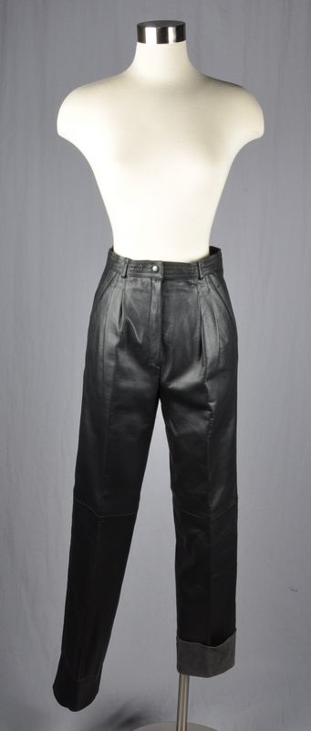 NWT Vintage 1980s GUESS Jeans Black Leather Pants Size 29  