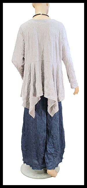   jersey tunic Manon gray with matching pants Kimba blue back view