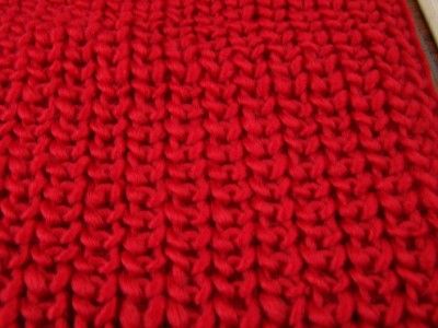 Red circular infinity endless loop circle knit scarf  