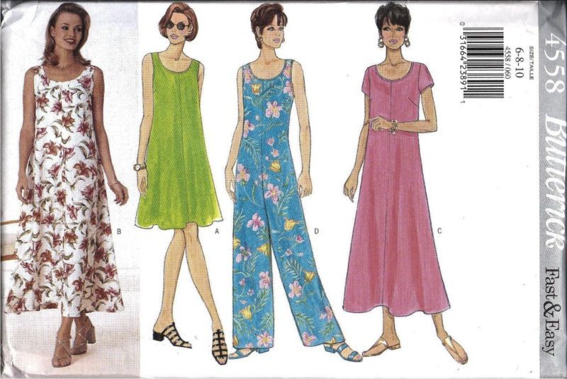 UNCUT Butterick Pattern Misses Dress Jumpsuit 4558 SEW  