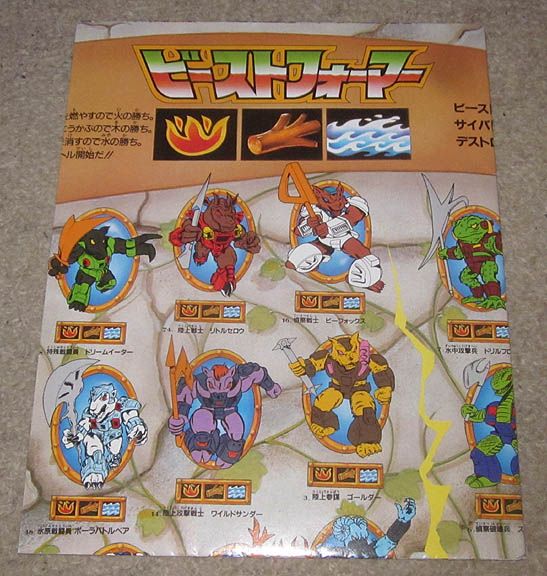 Takara Battle Beasts Japanese Original Full Poster Insert  