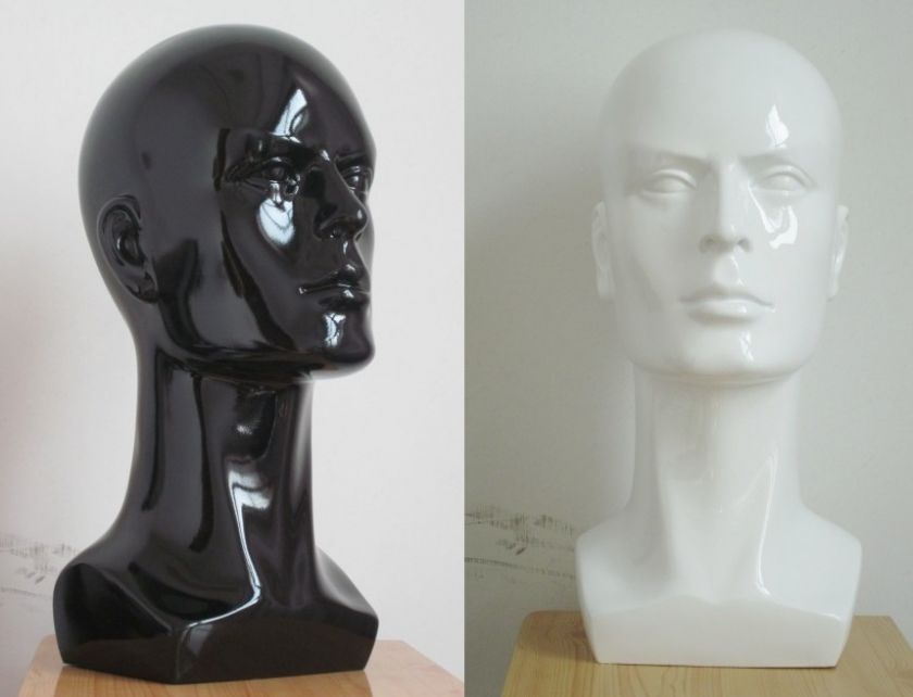 Male black or white or silver Mannequin Head for Display cap hat wig 