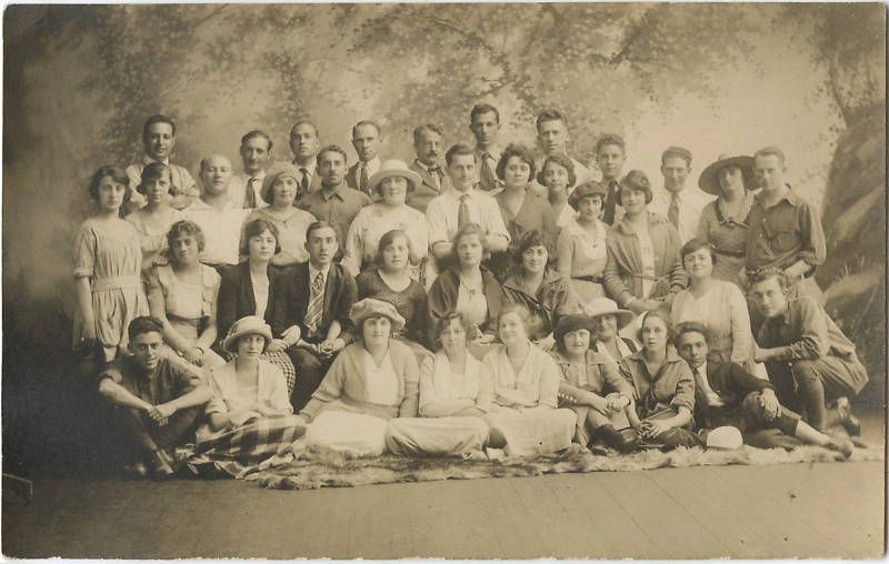 GROUP OF PEOPLE JANNERSVILLE? 1919 REAL PHOTO POSTCARD  