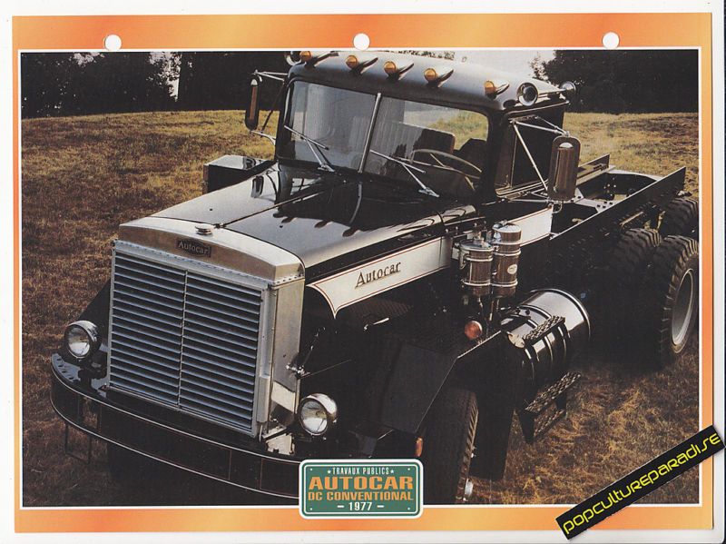 1977 AUTOCAR DC CONVENTIONAL TRUCK PHOTO SPEC SHEET  