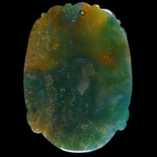 E75145 Indian Agate Carved Lion Pendant Bead  