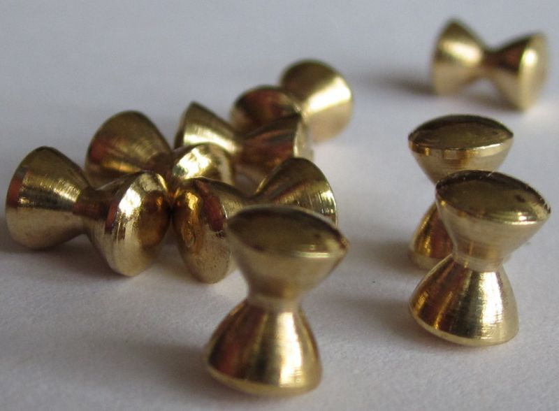 40) BRASS FLY TYING BARBELL DUMBELL EYES 7/32 large  