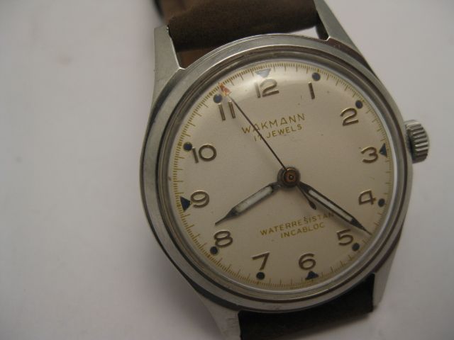   VINTAGE WWII 1944 FRENCH WAKMANN 17 JEWEL SWEEP SECONDS AVIA AS 1194