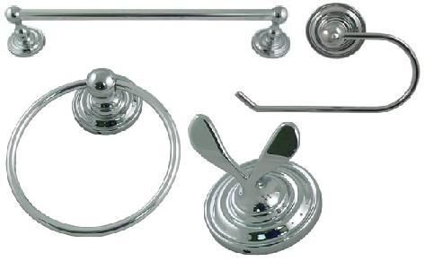 Bright Chrome Towel Bar Bath Hardware Set Ring Holder  