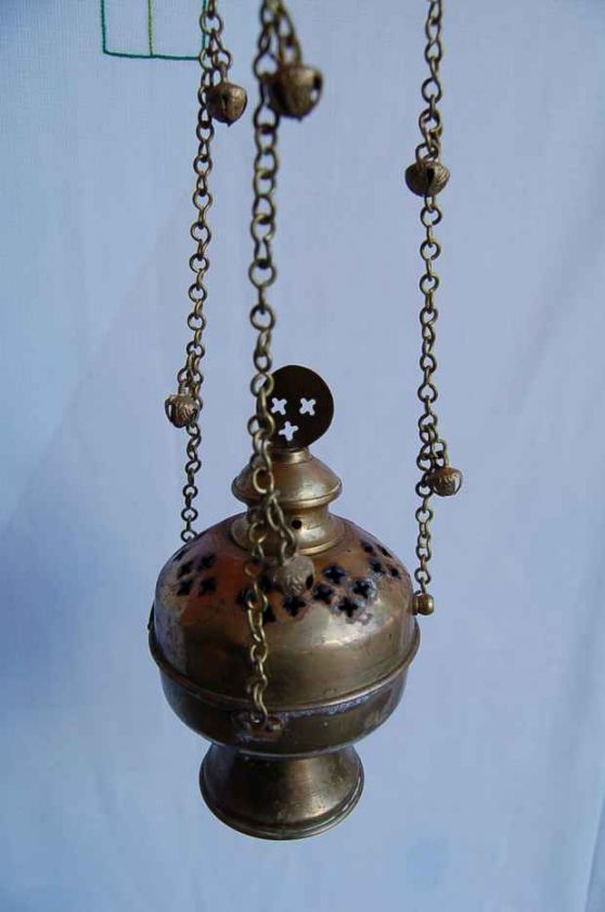 Old Censer with Bells on chains + Thurible w/liner +  