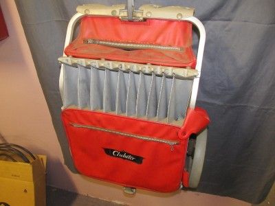 VINTAGE BAG BOY CLUBSTER GOLF CLUB BAG CADDY PULL CART  