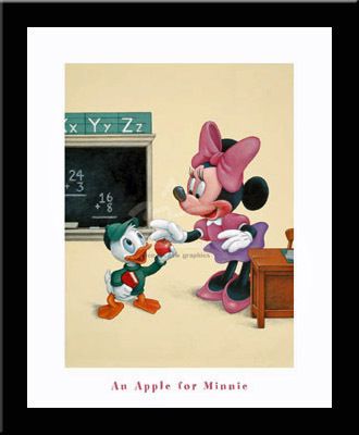 Minnie Mouse School Disney art FRAMED PRINT 20 X 24  