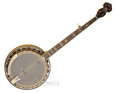 WASHBURN B120 5 STRING VINTAGE BANJO w/ DELUXE CASE, CD  