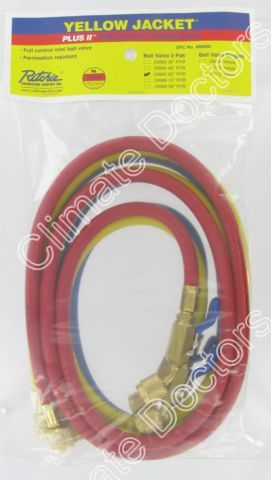   Pak  60 Yellow Jacket PLUS II 1/4 Hoses with compact ball valve end