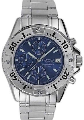 BULOVA MENS NEW SILVER STEEL SPORTS CHRONOGRAPH WATCH 43B17 STUNNING 