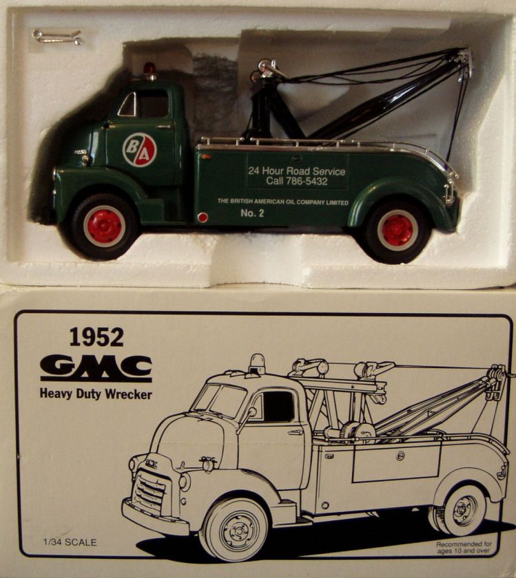 1952 GMC HEAVY DUTY WRECKER B.A. OIL 1992 1ST GEAR 1/34 SCALE MIB 