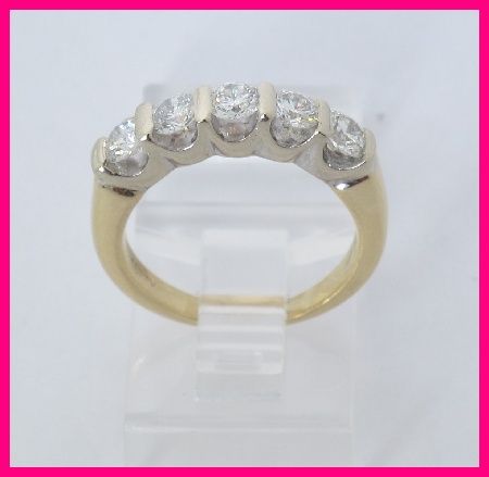 14ky/wg 2 Tone Round Diamond Anniversary Ring 1.00ct  