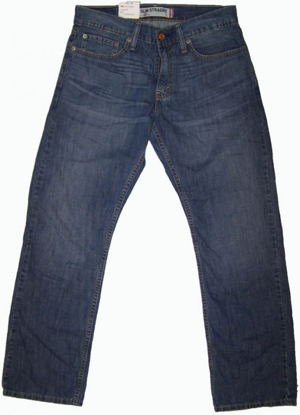   medium wash pictured highlights sits below waist slim fit straight