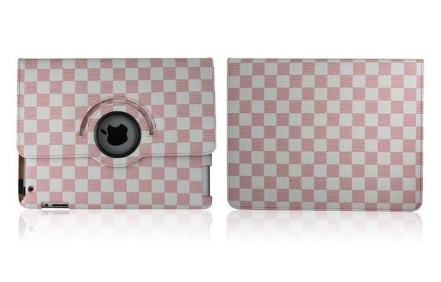 iPad 2 Smart Rotating 360 Degree Polyurethane Stylish Checker Leather 