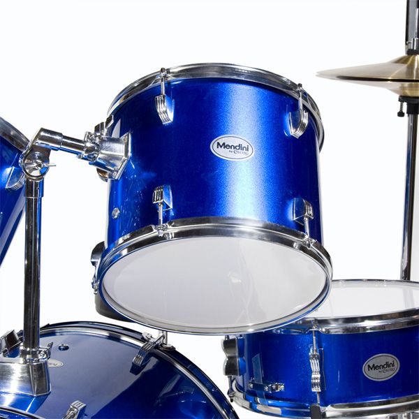 NEW 5 PIECE COMPLETE DRUM SET +CYMBAL+STOOL ~BLUE  